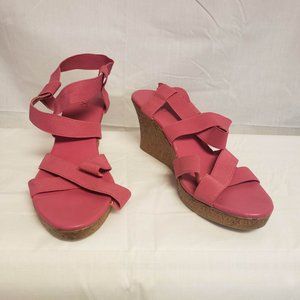 Pink Wedge Platform Sandals